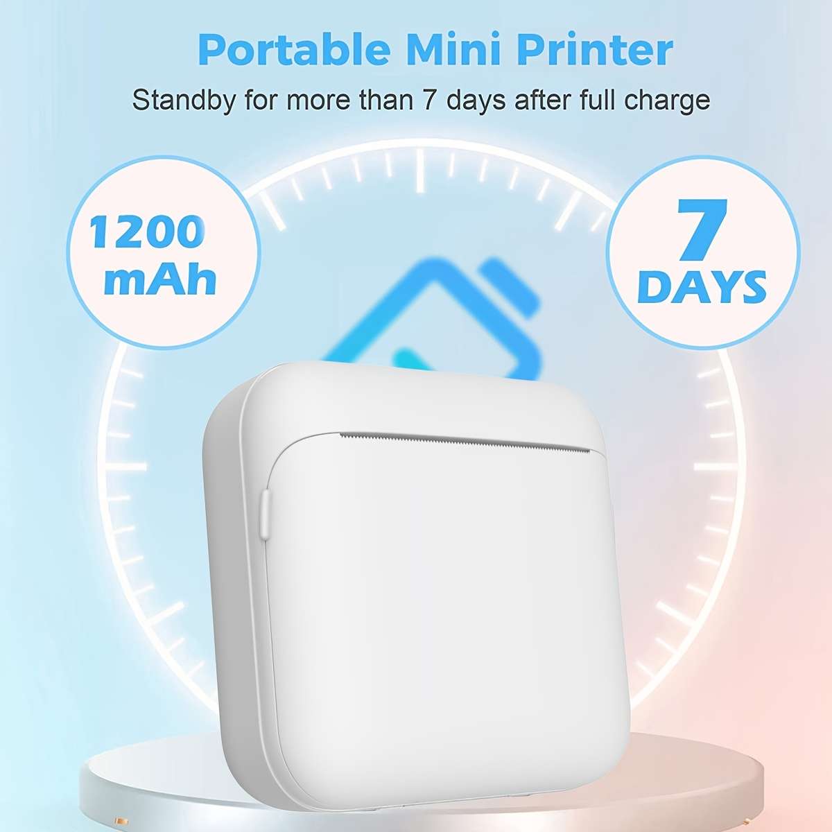 Printer Color M12 White  3 Rolls Of Thermal Paper 5.7Cm*2.5Cm  Storage Bag  Random Stickers