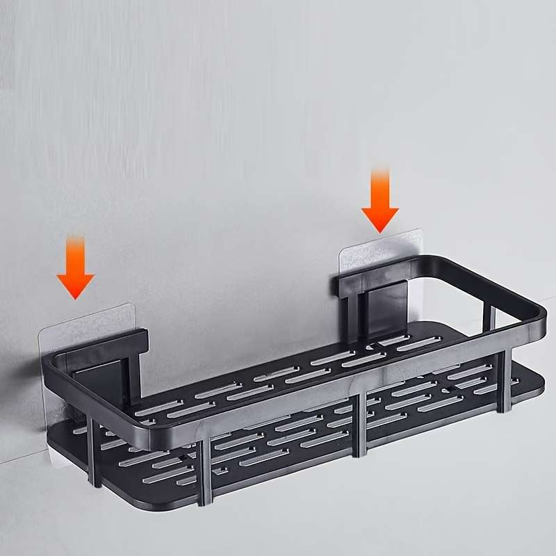 Bathroom Storage Rack Black 2-Piece Set