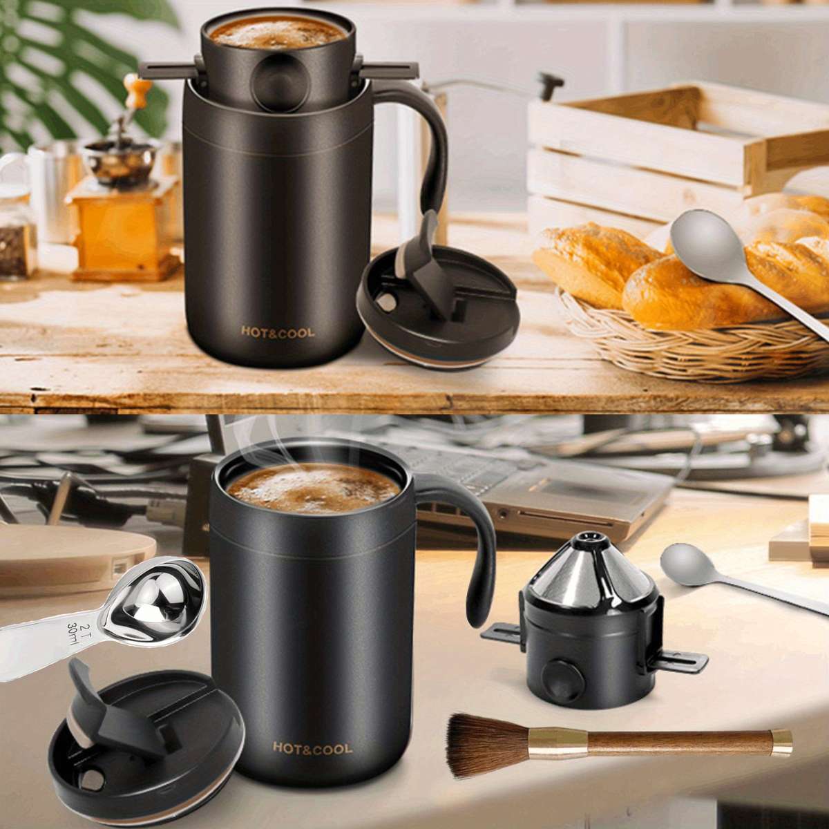 Coffee Machine Model Insulated Cup  Filter Cup  Spoon  Cleaning Brush