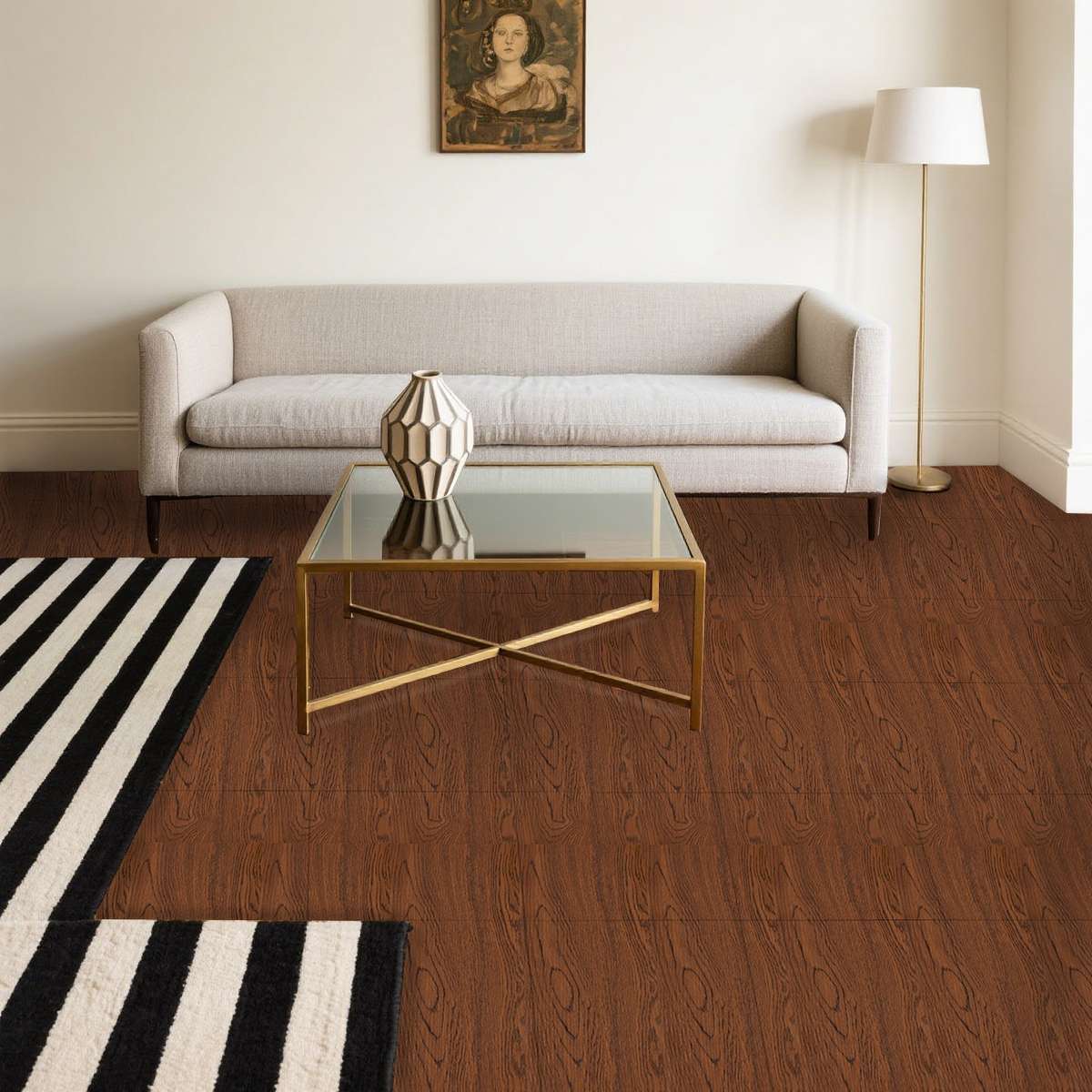 Self Adhesive Floor Stickers Brown Style 2 45Pcs