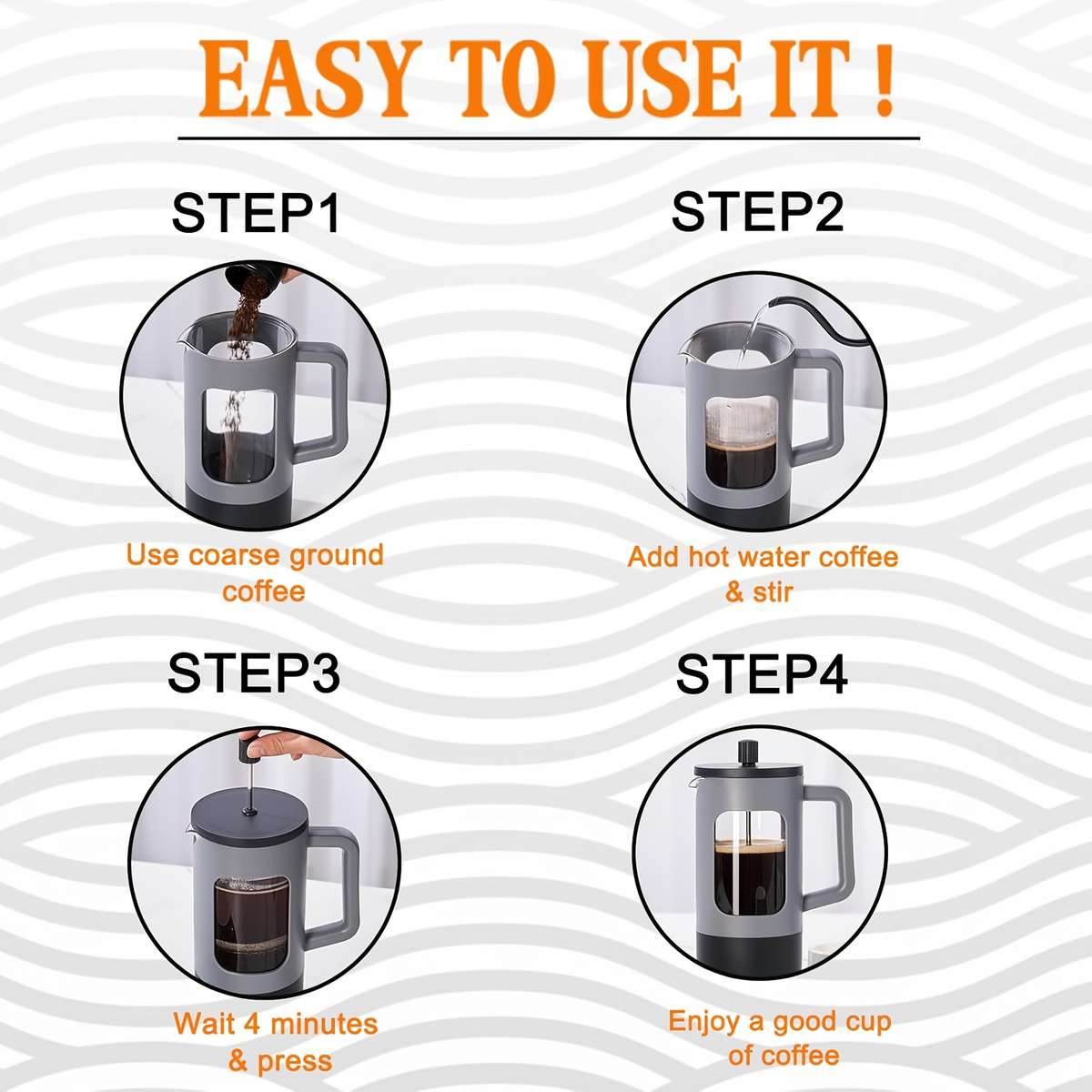 Coffee Pot Color Black Gray Capacity1L