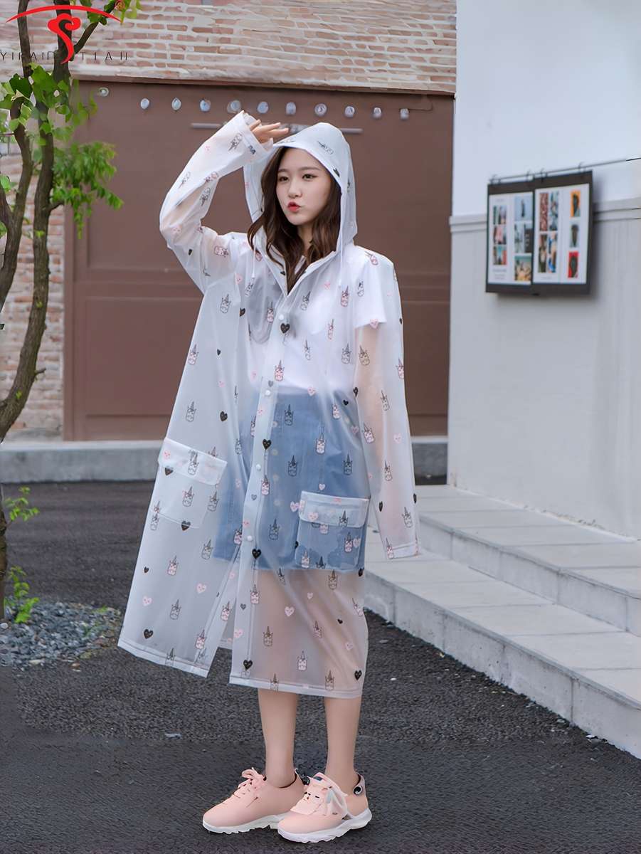 Raincoat Pink Size Asian Xl