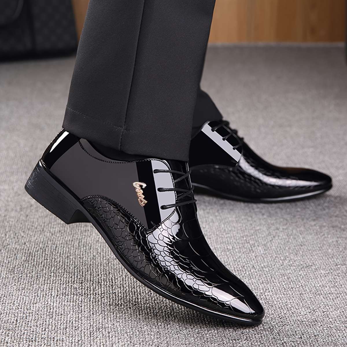 Mens Leather Shoes Color Black Sizeuk 10.5