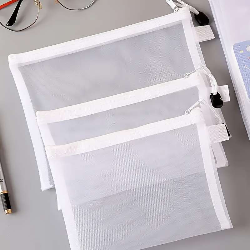 Multi Purpose Storage Bag Set A6 A5 A4 Large Capacity Mesh