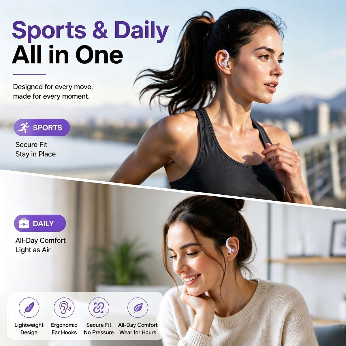 Headset Purple  1Pc