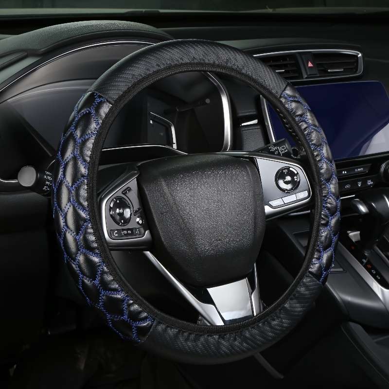 Car Steering Wheel Cover Black+White Line