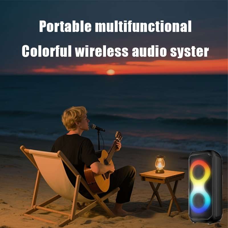 Premium With Enhanced Bass Large Portable Wireless Tooth For Outdoor Party Blue