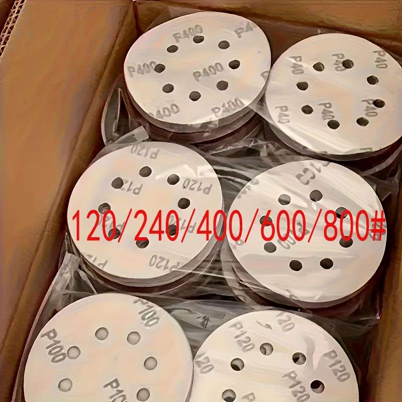 100 Sheets Of 5-Inch 8-Hole Sandpaper