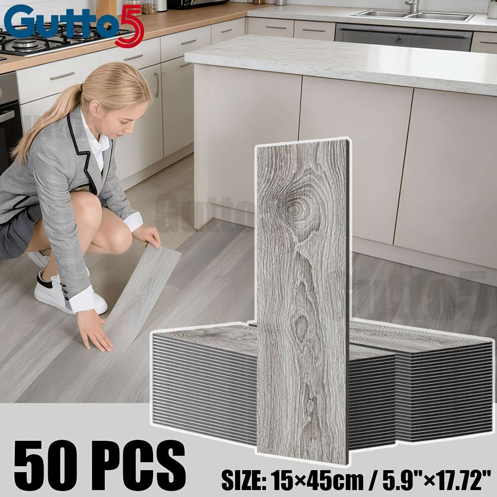 Self Adhesive Floor Stickers Medium Gray 50 Pcs Covers 3.38O