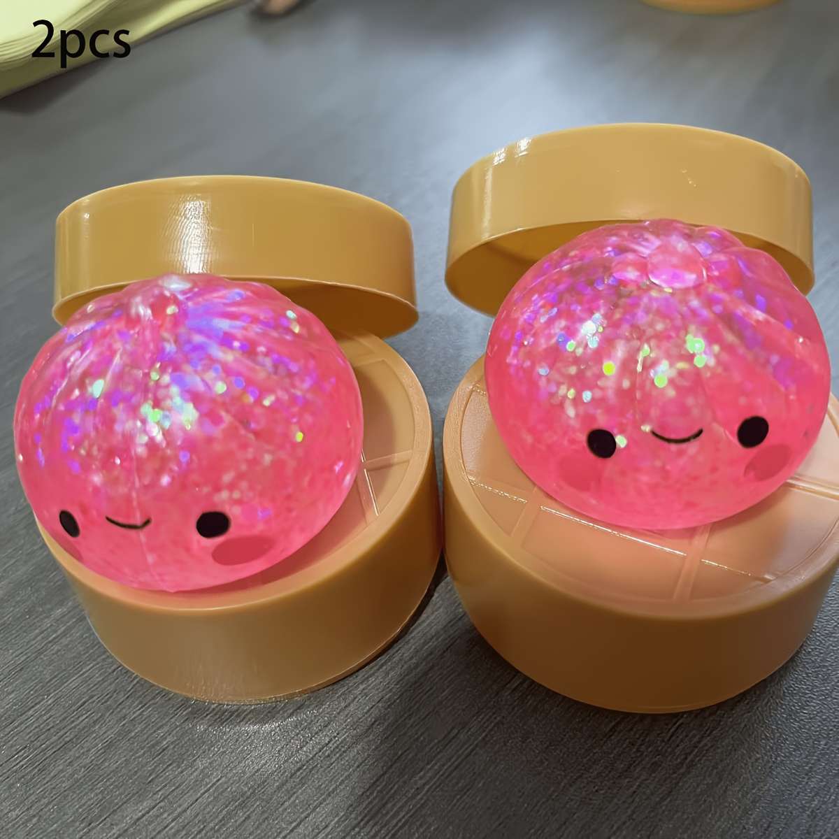 Squeezable Toys Color Latest Pink Style Two Buns Two Cages Two Lids