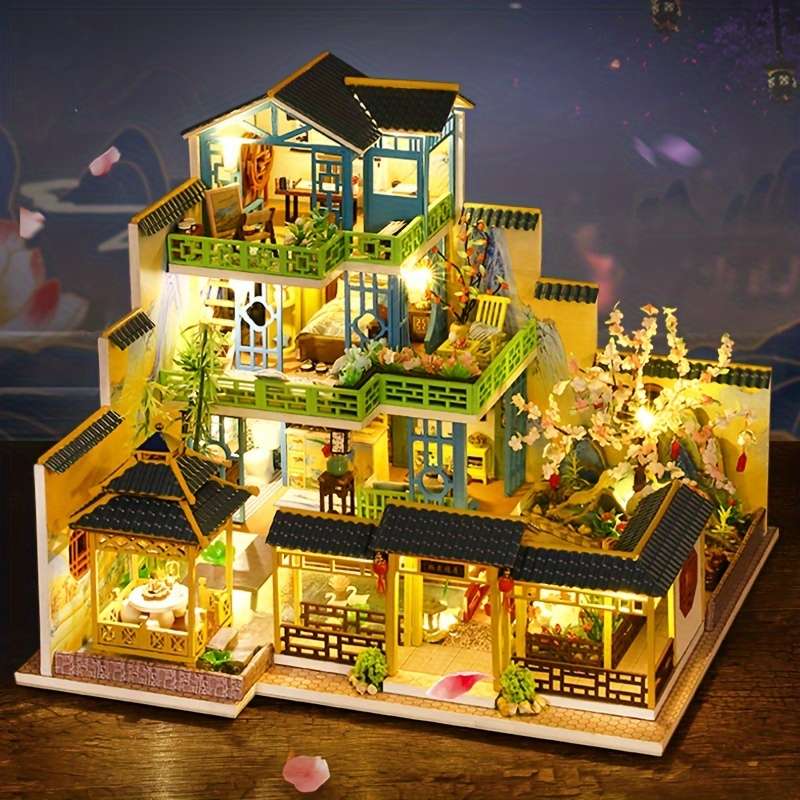 Building Toy Architectural Model Toy Set Style Spring Mountain Residence
