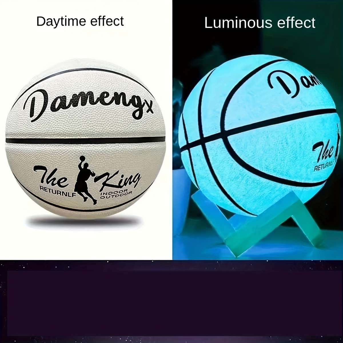 Basketball Color White Ball Blue Luminous Modelno 5