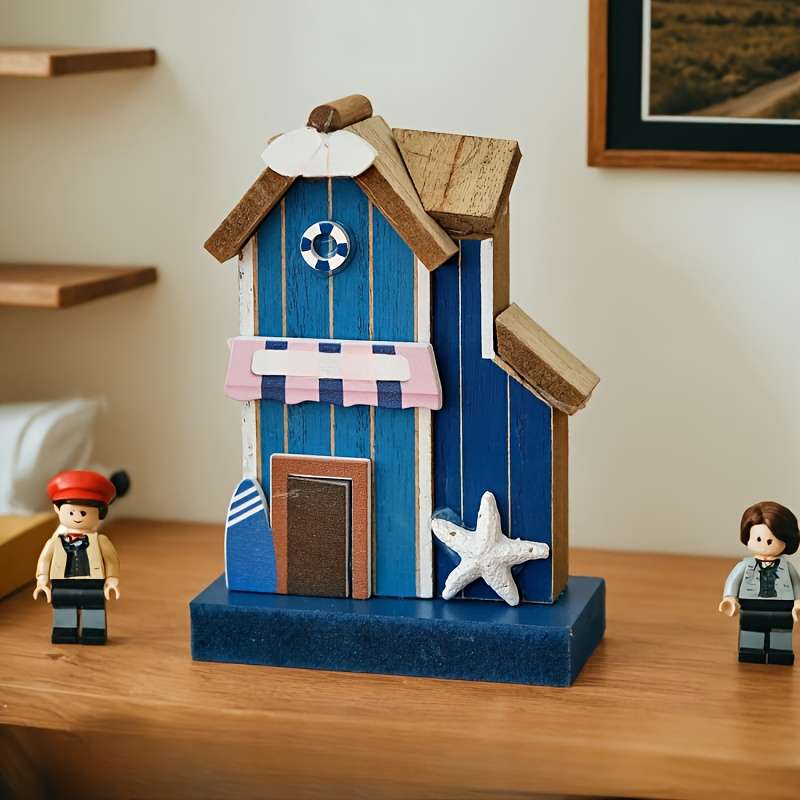 Building Toy Architectural Model Toy Set Color 1Pc Blue House Ornament