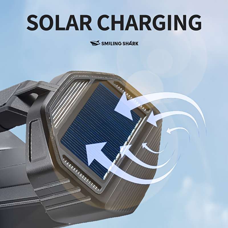 Efficient 1Pc Smiling Shark Led Spotlight Solar Flashlight Professional