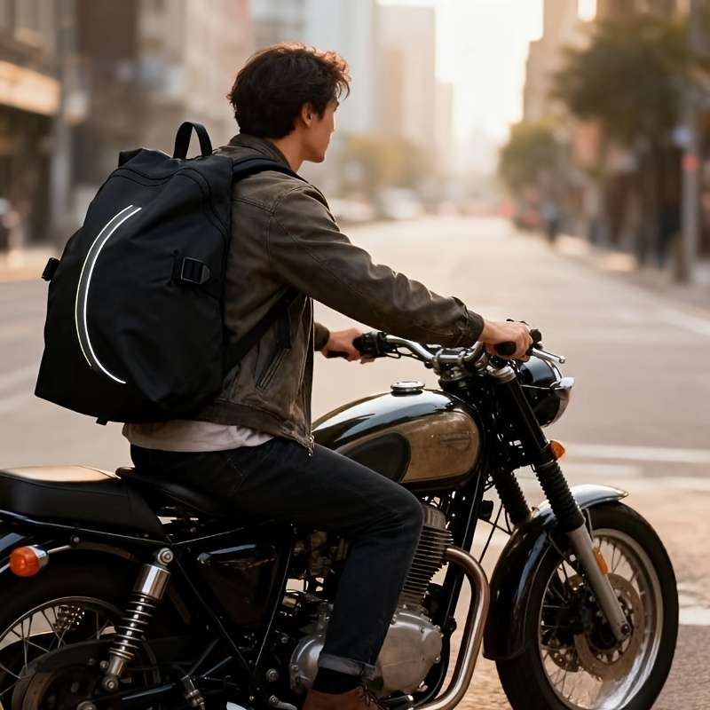 Men S Backpack Motorcycle Backpack Black Model 2