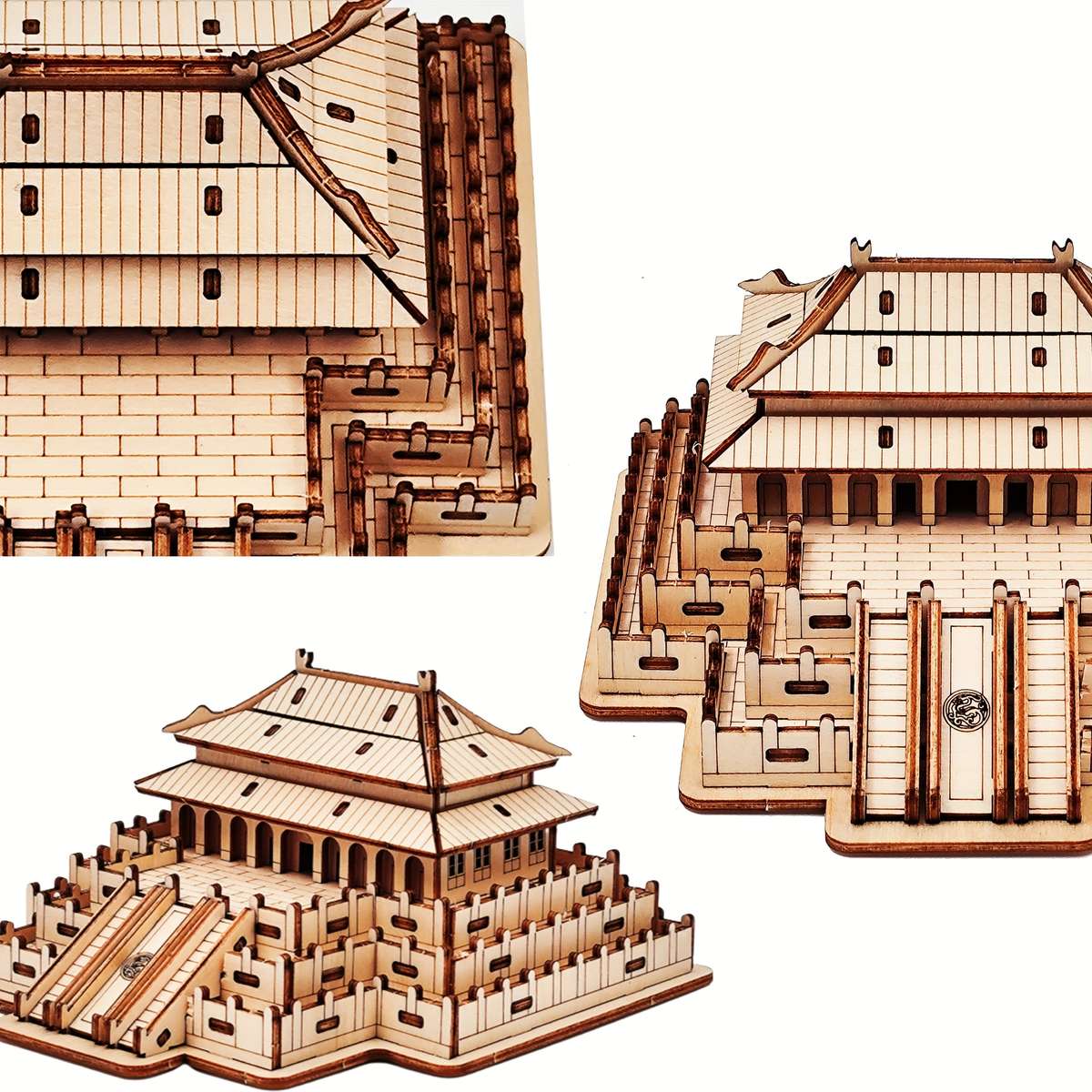 Building Toy Architectural Model Toy Set Items Wooden Palace Model