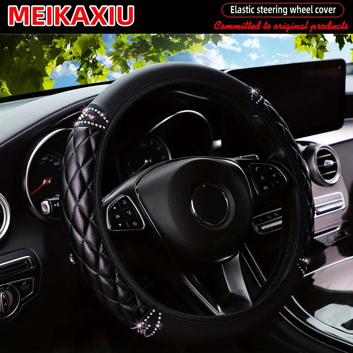 Car Steering Wheel Cover Black