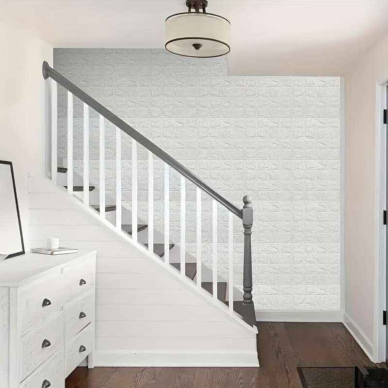 1pc 3D Wall Tile Stickers Self-Adhesive Foam Brick Patterns for Impact-Resistant Wallpaper Wa