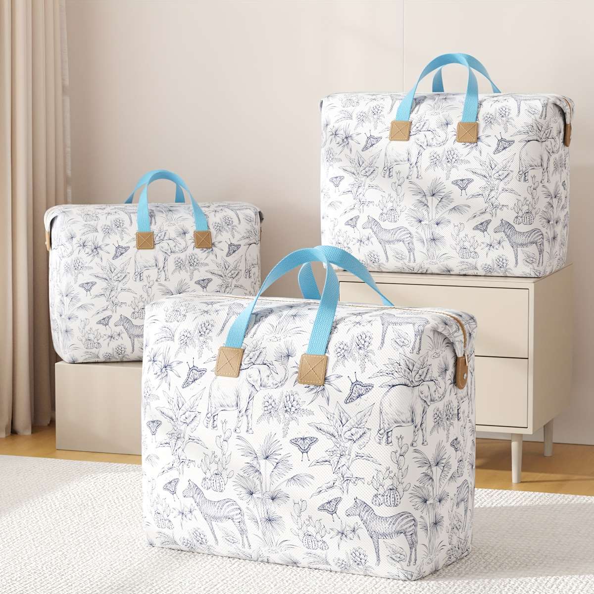 Large Capacity Storage Bag Clothes Quilt Foldable Reinforced Handle Strong