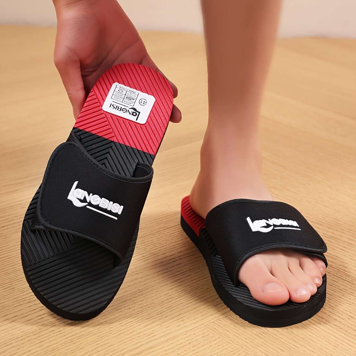 Men Slippers Summer Style Grey Size Uk 7.5