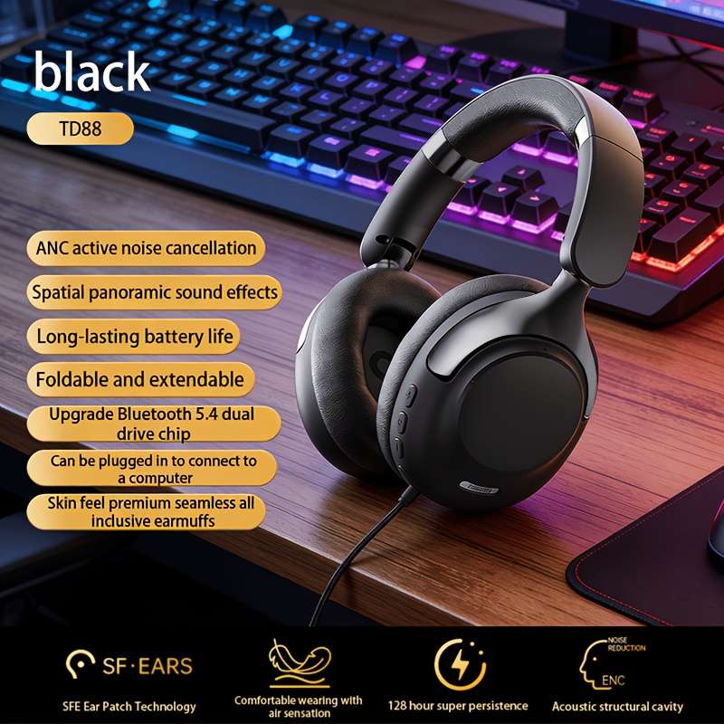 Headset Beige Td88 With 2Pcs Earmuffs
