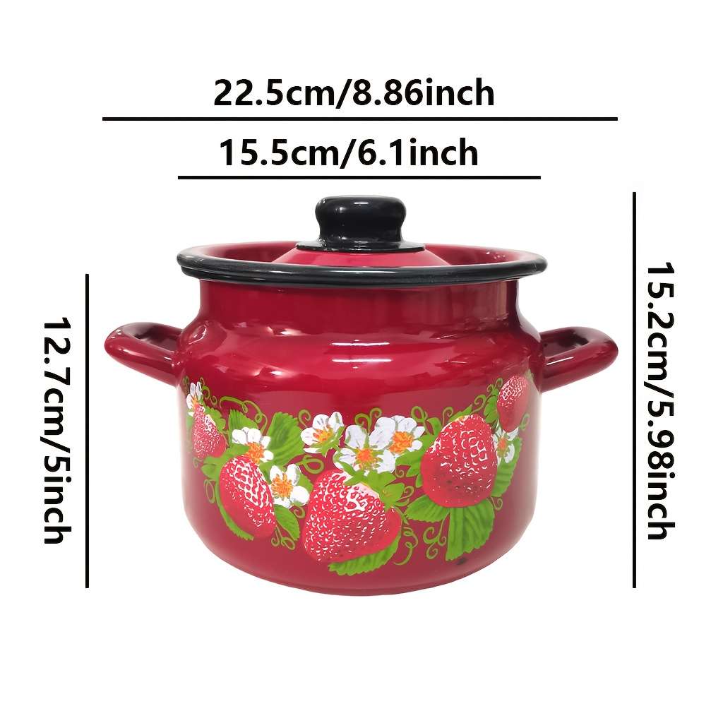 Raspberry Kiss Enamel 2L Double-Eared Storage Pot