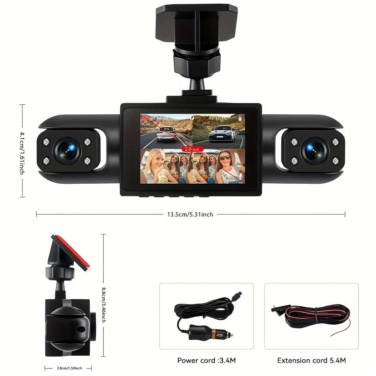 Dashcam Model 3 Lenses Without Card