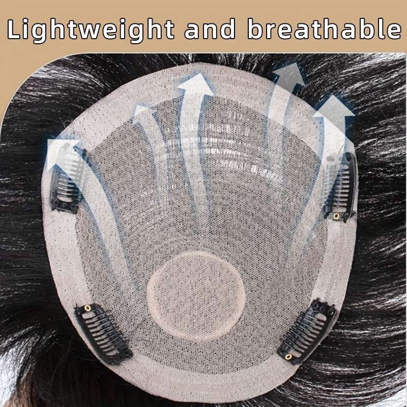 Natural Black Mens Wigs Hair Length 10.16Cm
