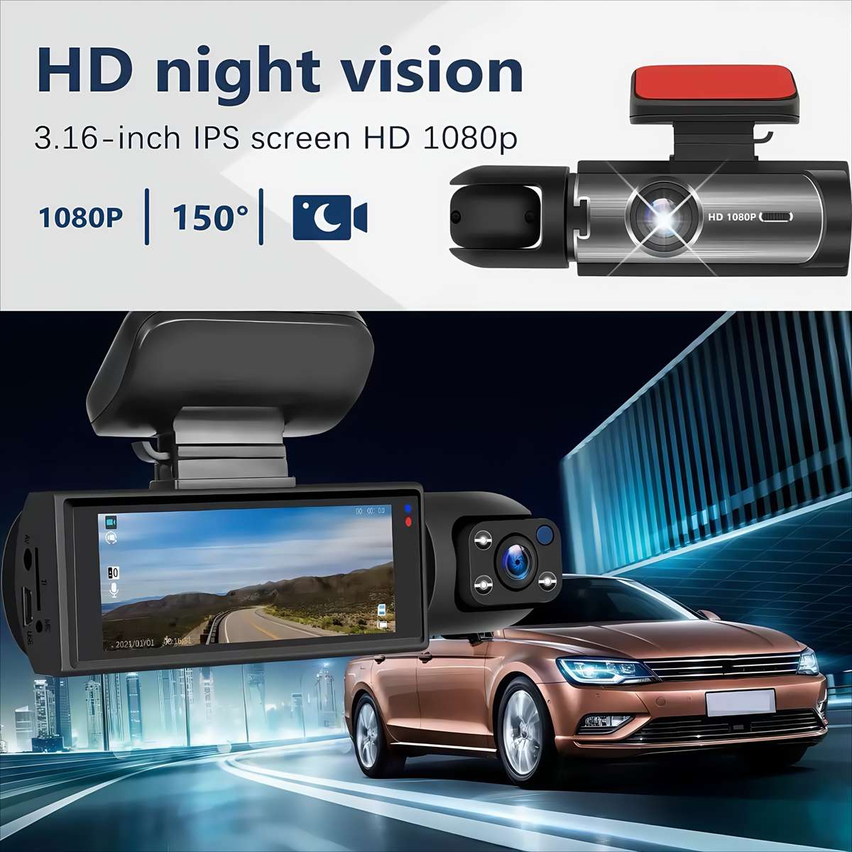 Dashcam Model 2 Front And Interior Cameras  No Card