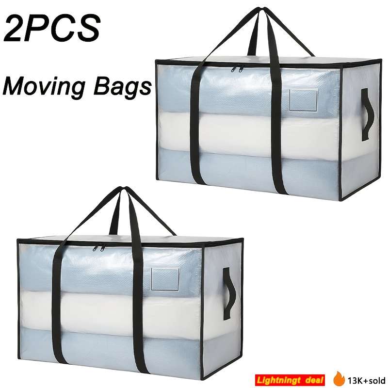 2Pcs Set 2 Extra Large Transparent Moving Bags Clothes Transparent