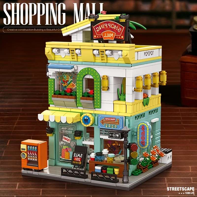 Building Toy Architectural Model Toy Set Color Shopping Supermarket No Box