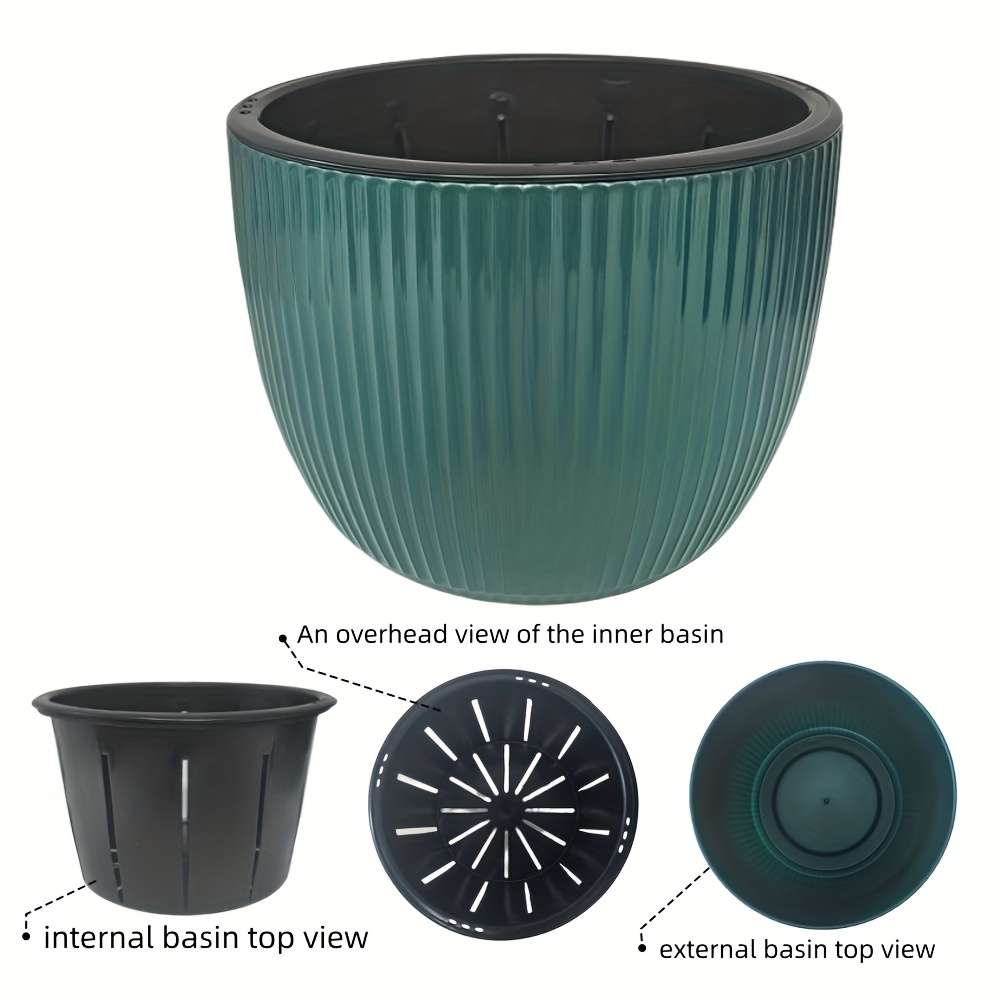 Flowerpot Color White 2 Piece Outer Basin  2 Piece Inner Basin