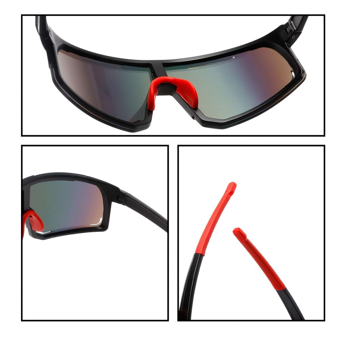 Cycling Glasses Color C1 Black Frame Red For Mercury