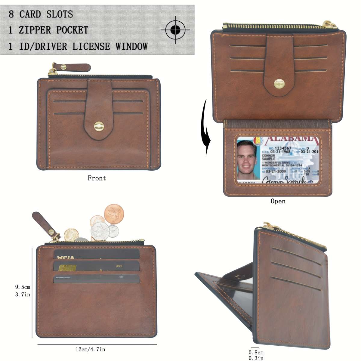 Wallet Front Pocket Simple Faux Leather