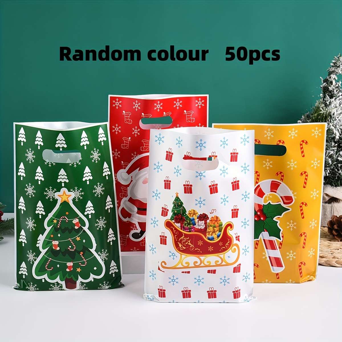 Gift Bags Style Colorful Christmas Quantity 50Pcs