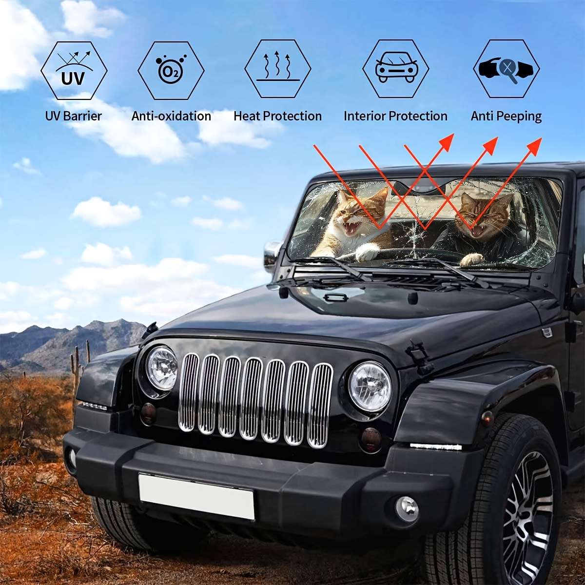 Car Sun Shades Size Size M 139.7 X75.95Cm