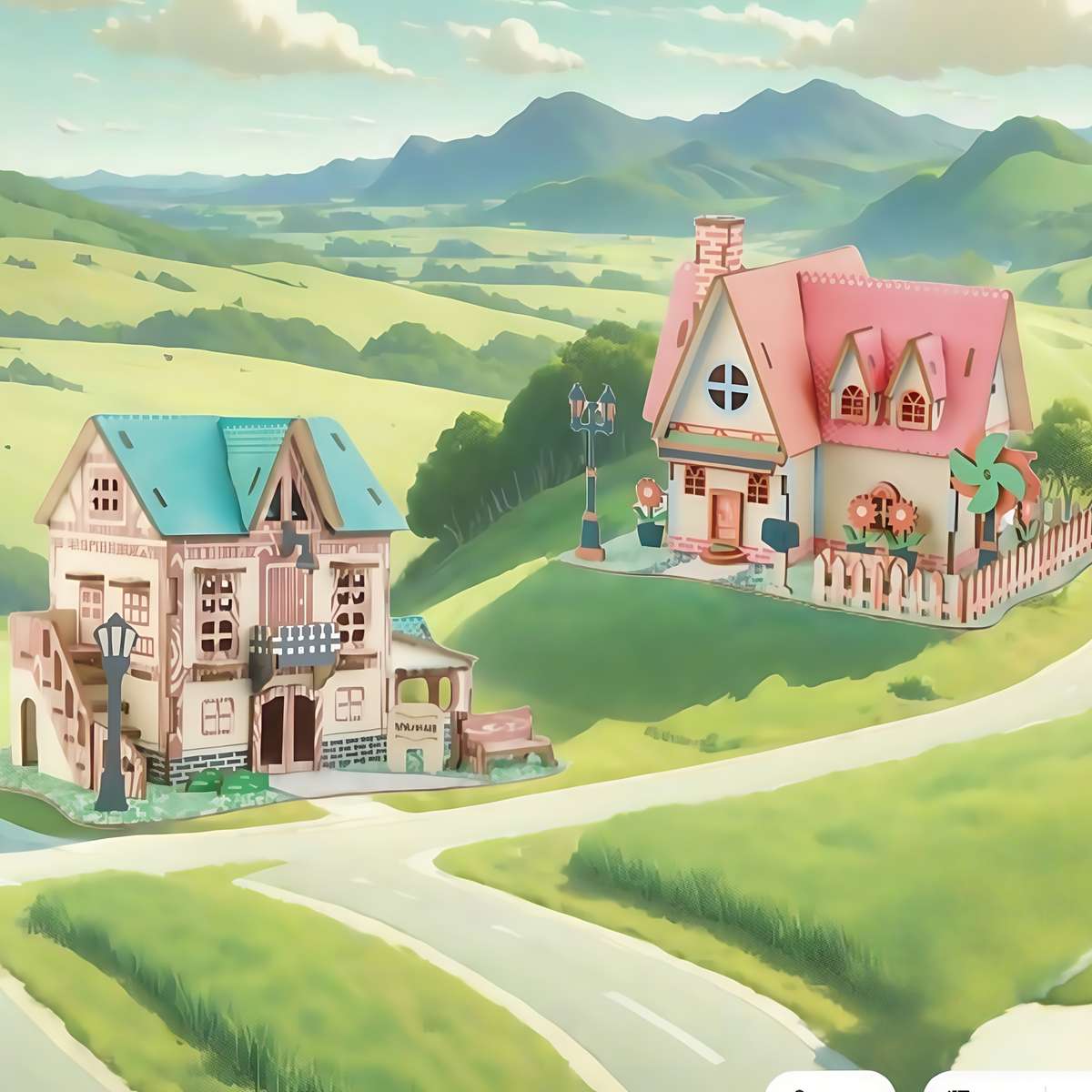 Building Toy Architectural Model Toy Set Style 2Pcs Set  Type B