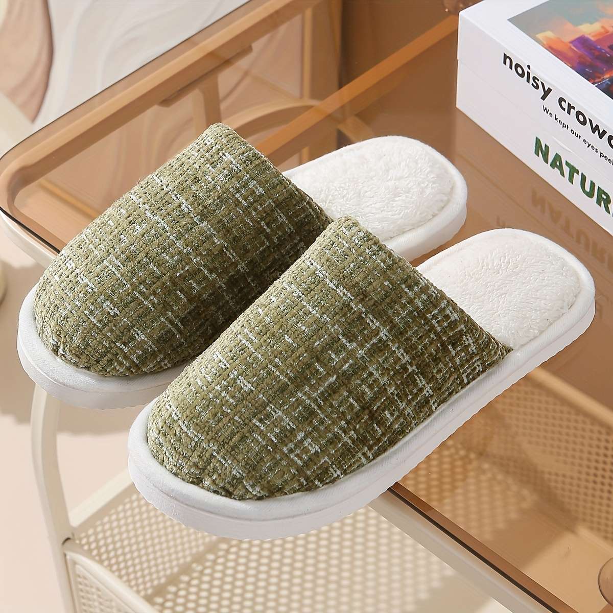 Cotton Slippers Color Light Gold Sizeuk 4.5-5