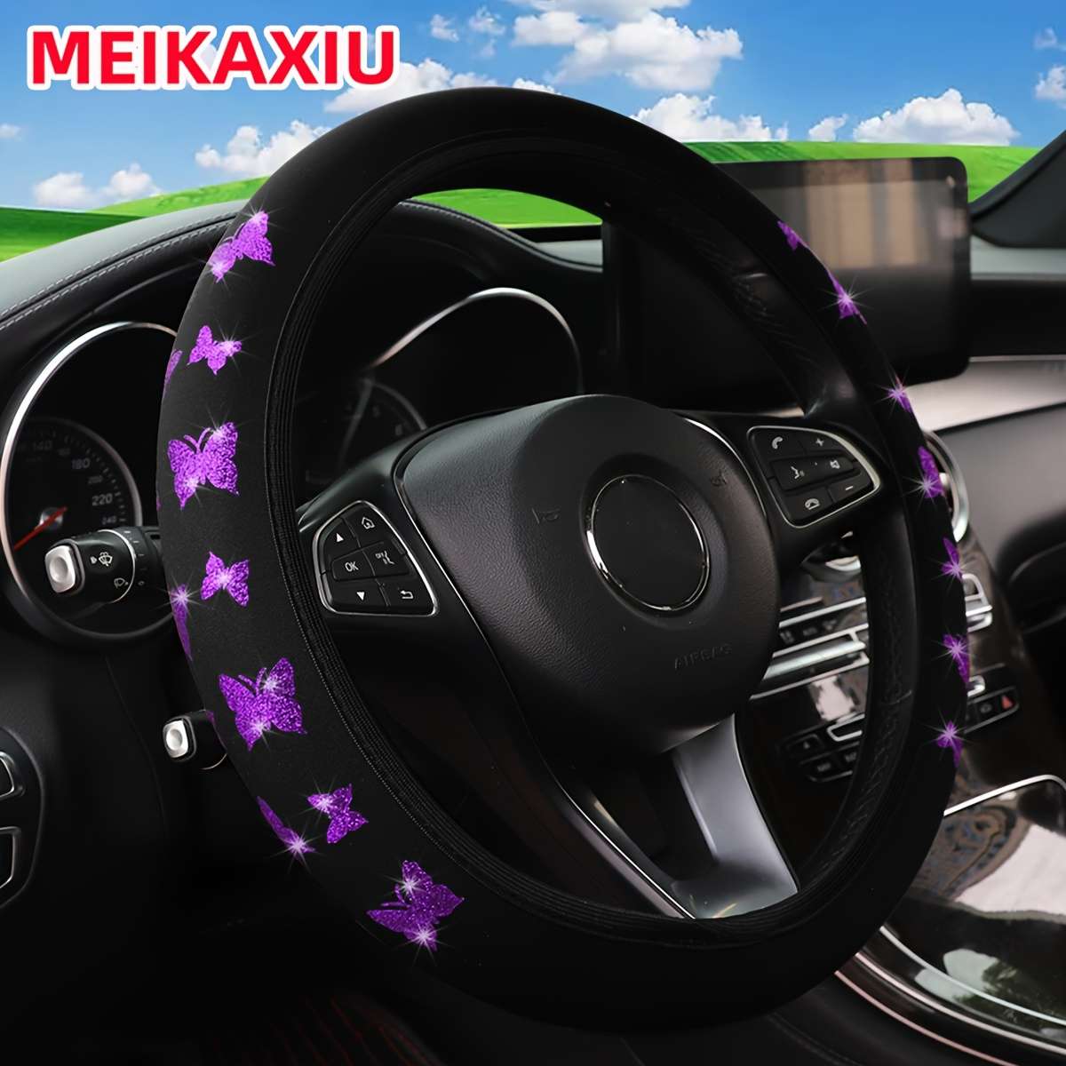 Car Steering Wheel Cover Silvery