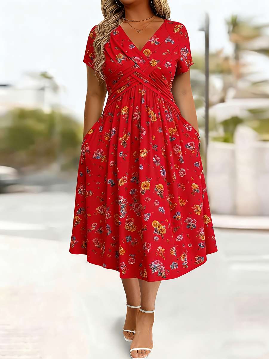 Women S Dress Color Red Size 5Xl