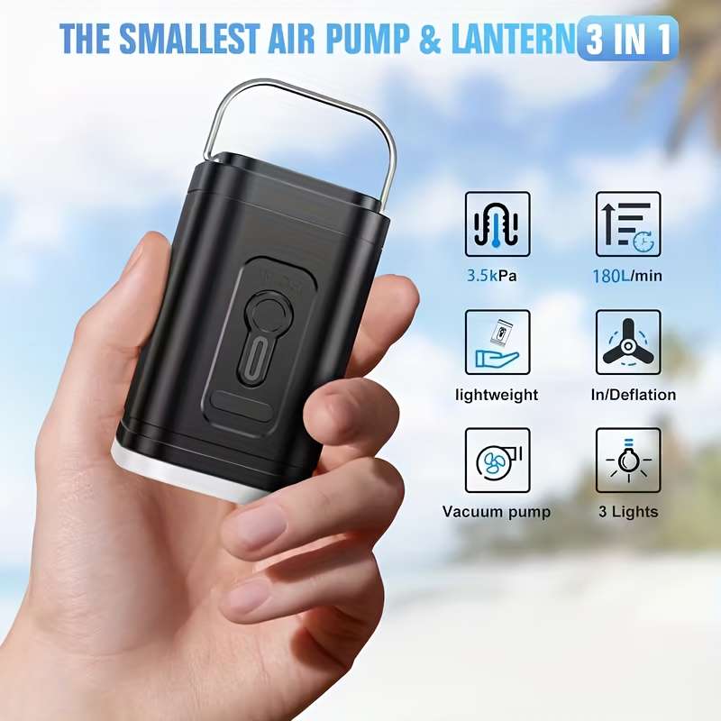 Premium Portable Rechargeable Air Pump 3 In 1 Inflation Deflation Pump Led