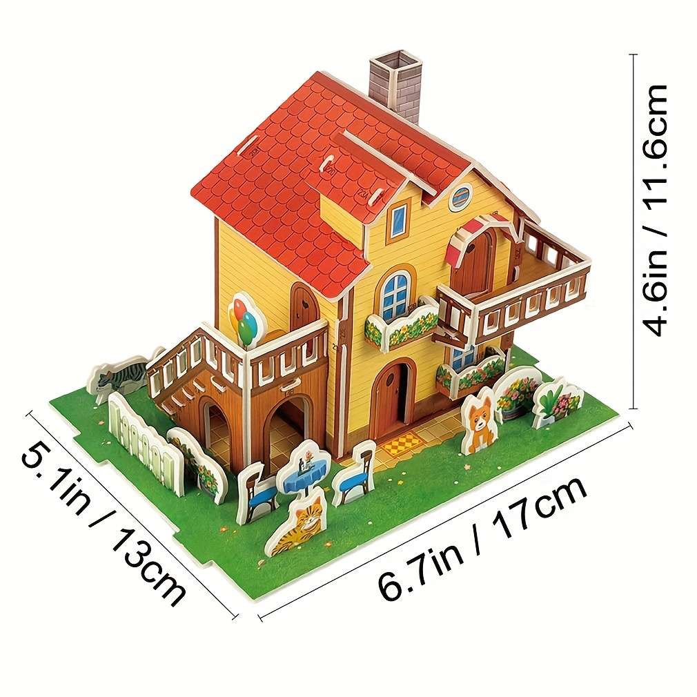 3D House Puzzle Model Model Ulx251 Sizel