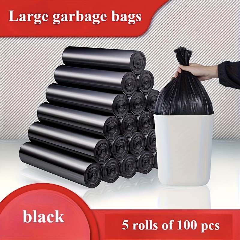 Trash Bag5 Rolls Of 100 Black Pieces