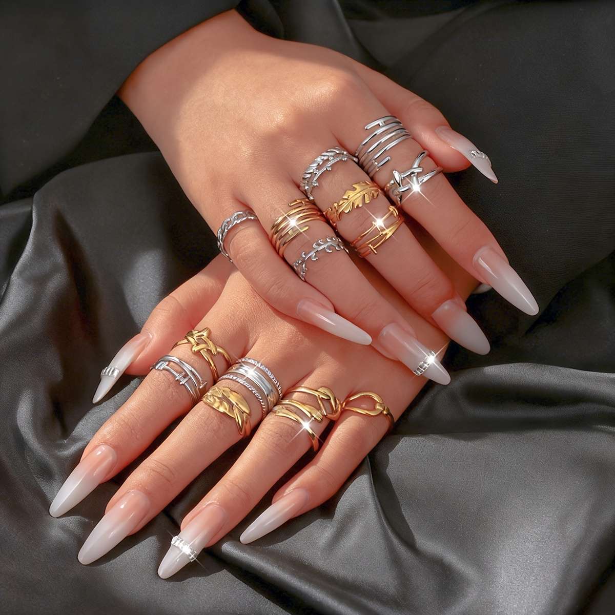 14PCS Handmade Fashion Adjustable Ring Quantity Random