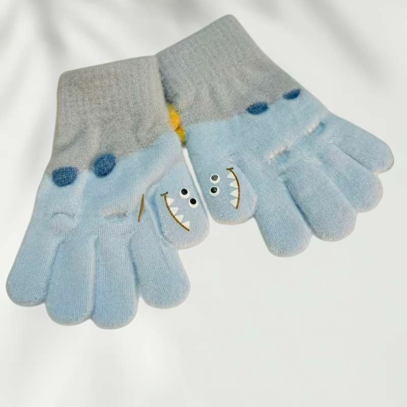 Essential All-Season Pair Winter Warm Gloves Thickened Thermal Five Finger