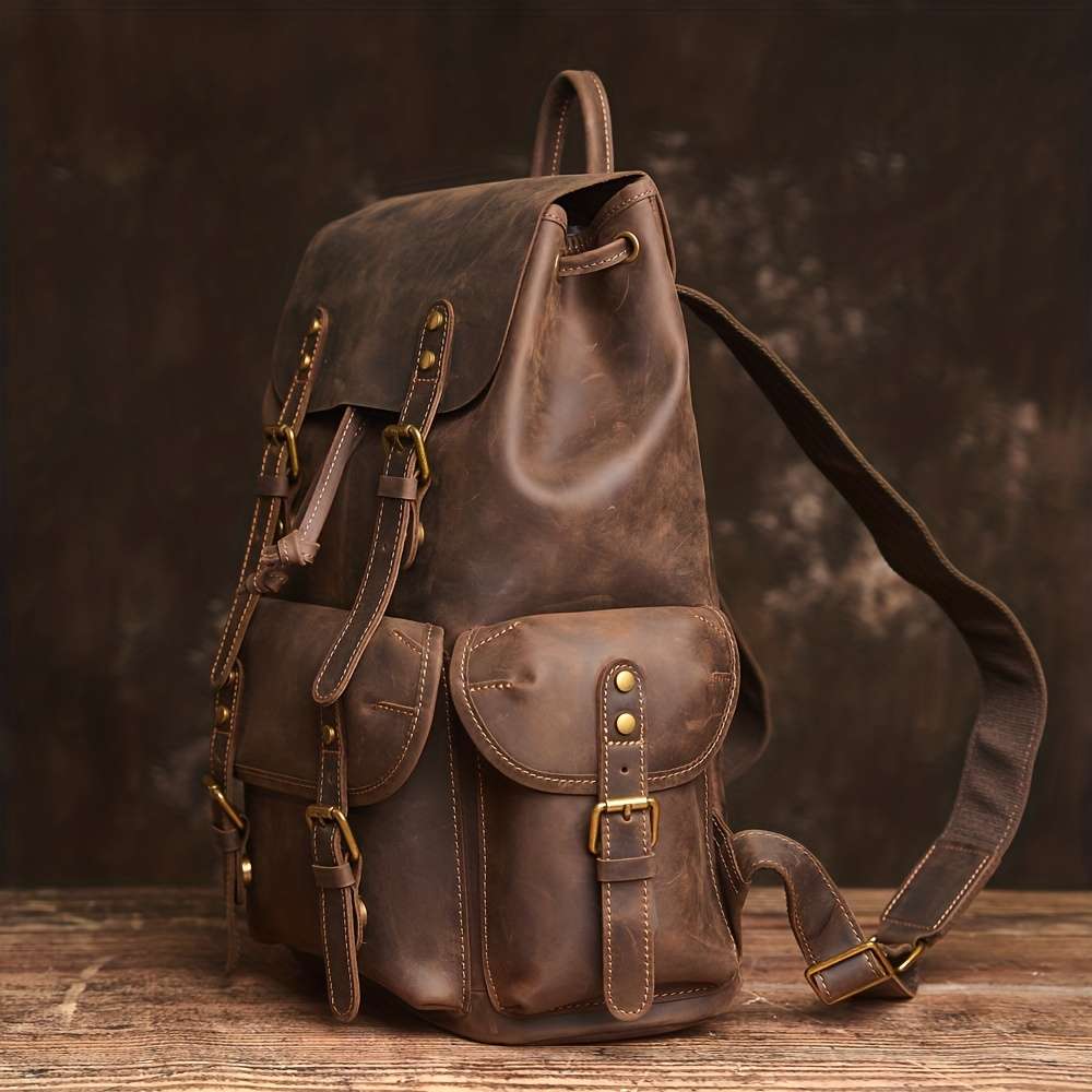 Men S Backpack Dark Brown