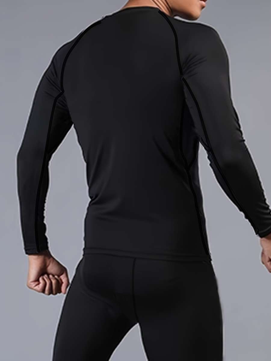 Thermal Underwear Color Black Gray Line Sizem