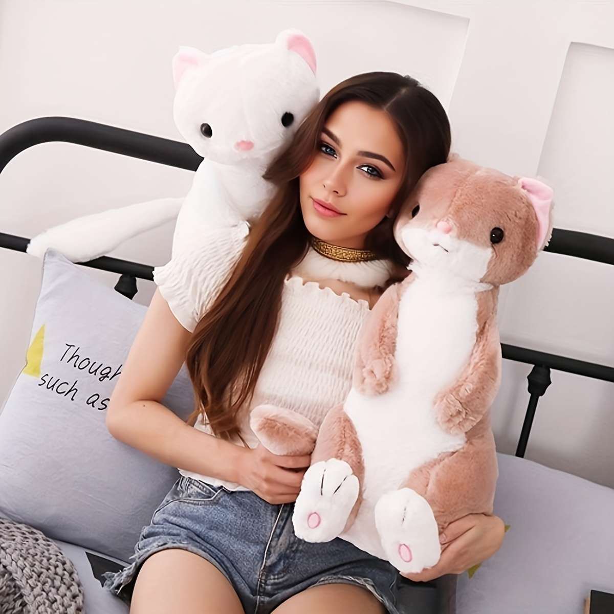 Plush Toyss color White Ferret size One size 50 cm 0.54 kg