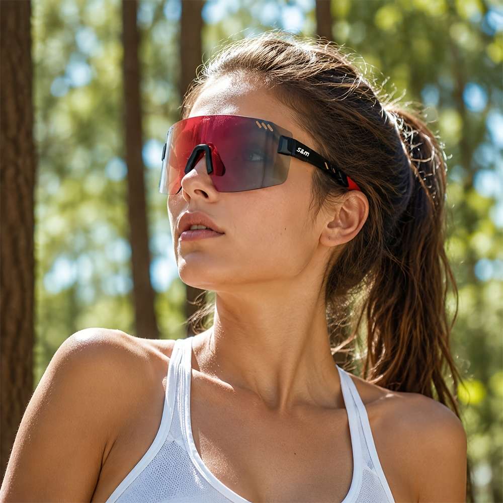 Cycling Glasses Color White Photochromic Blue