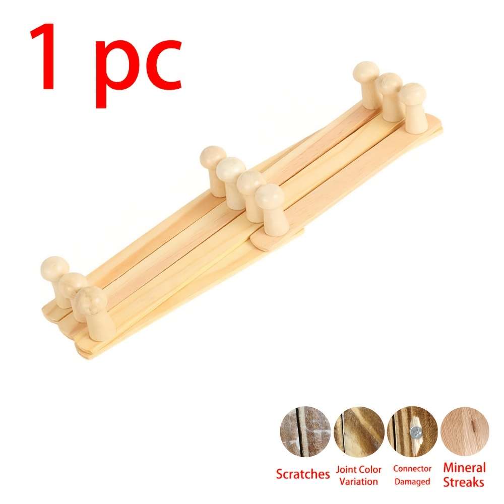 1 Foldable Coat Rack Wooden Expandable Hanger With 10 Hooks Quantity Wood Color